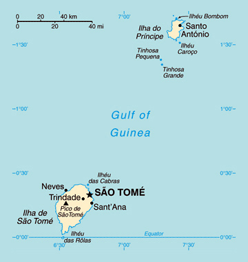 Map of Sao Tome and Principe. Sao Tome and Principe map.
